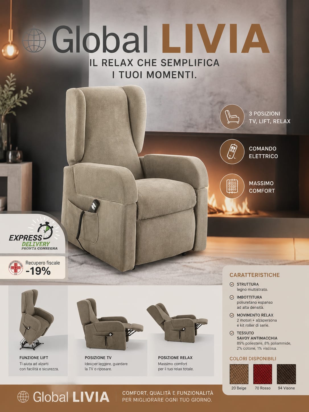 Poltrona Relax Global Livia